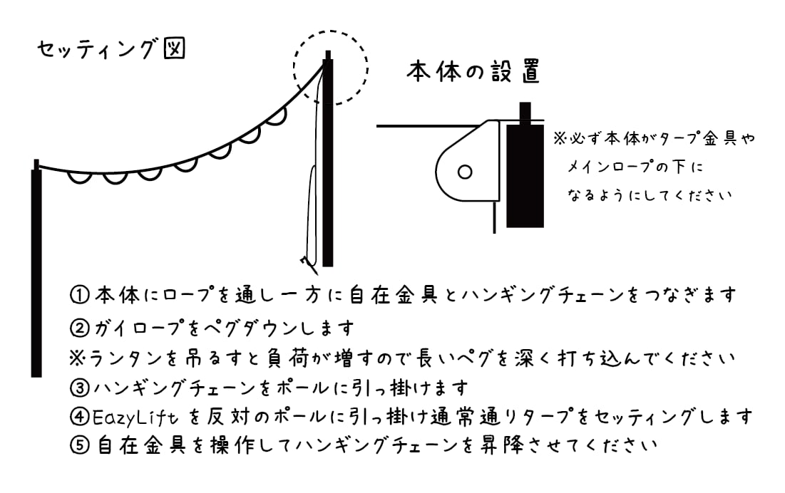 ハンギングチェーン for MacOne L、幕男L